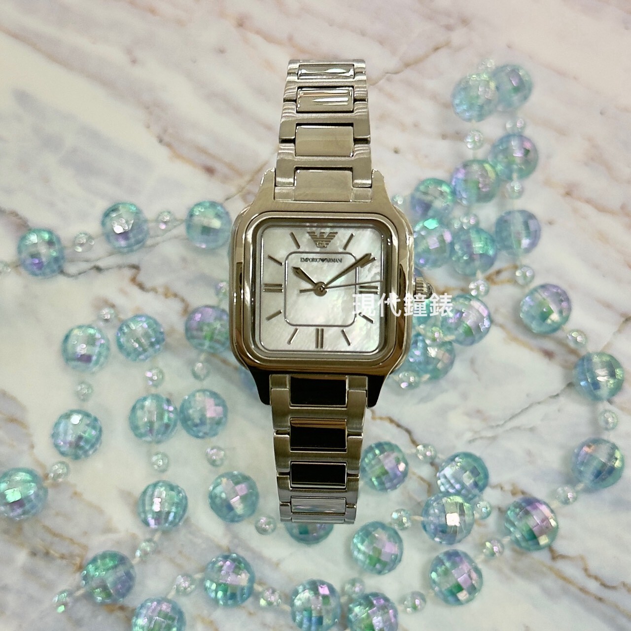 【EMPORIO ARMANI 亞曼尼】Genni 方形女錶AR11742 26mm 現代鐘錶