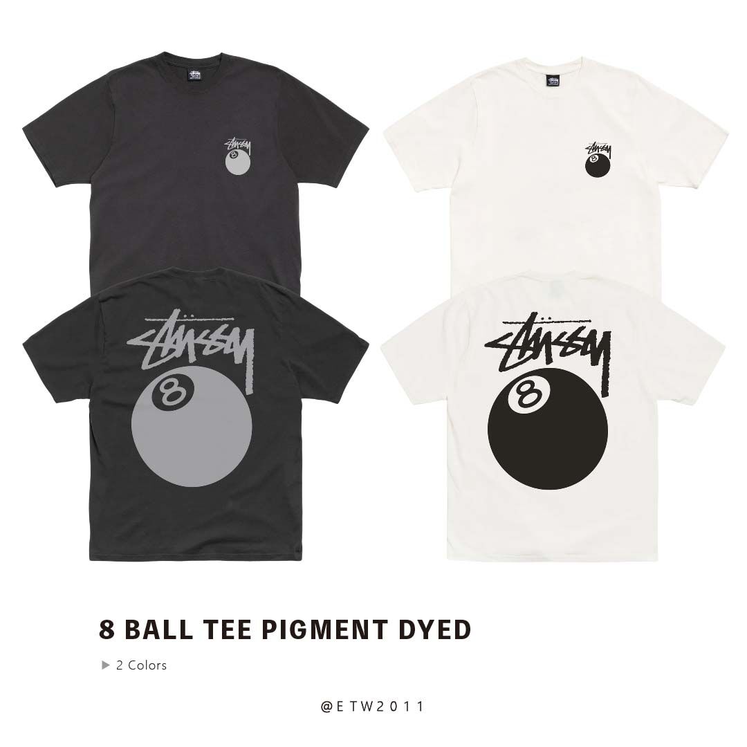 ☆ETW☆【EASY TO WEAR】Stussy 26SS 8 BALL TEE PIGMENT DYED 8號球 水洗 短T 草寫