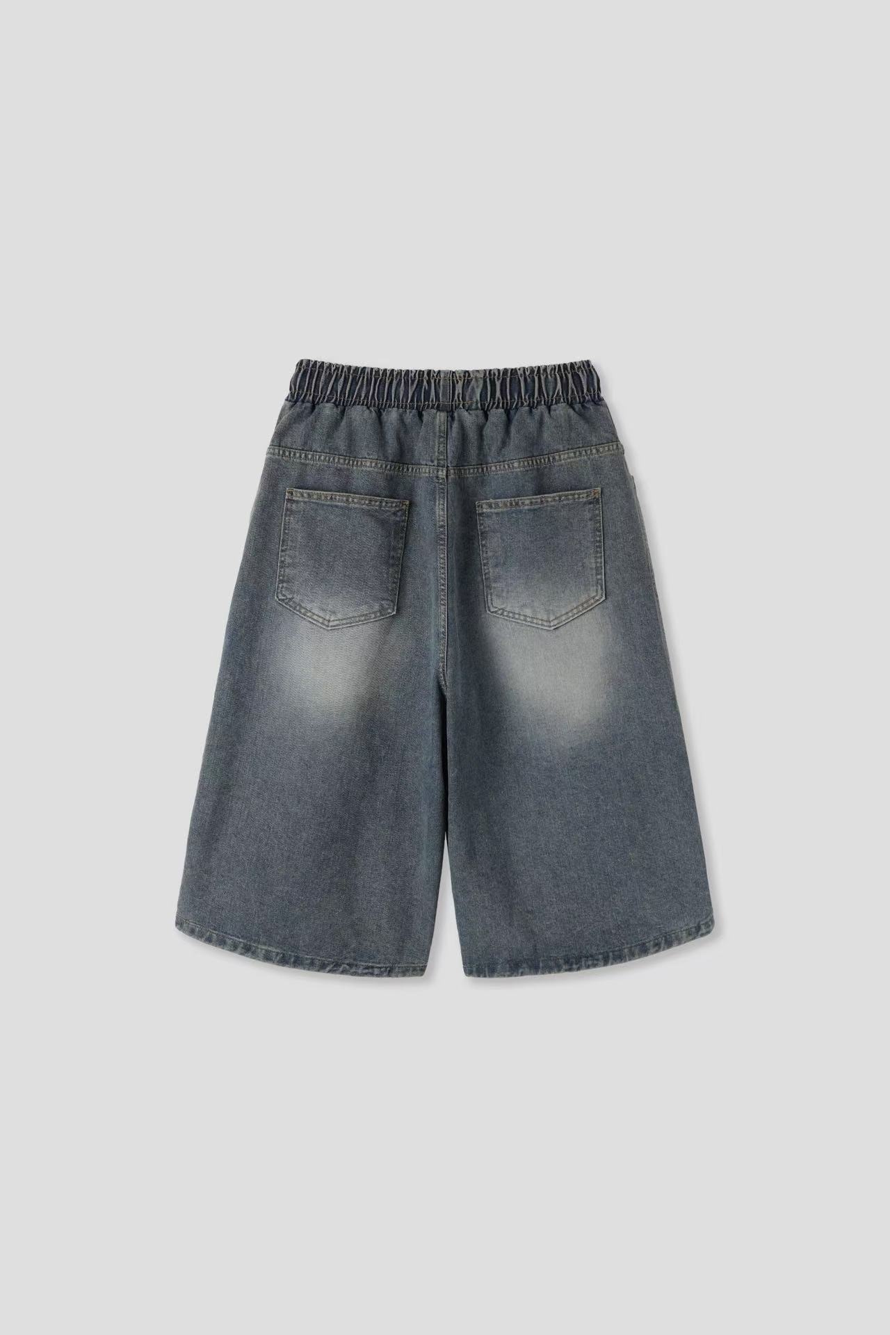 霧感刷色七分牛仔褲