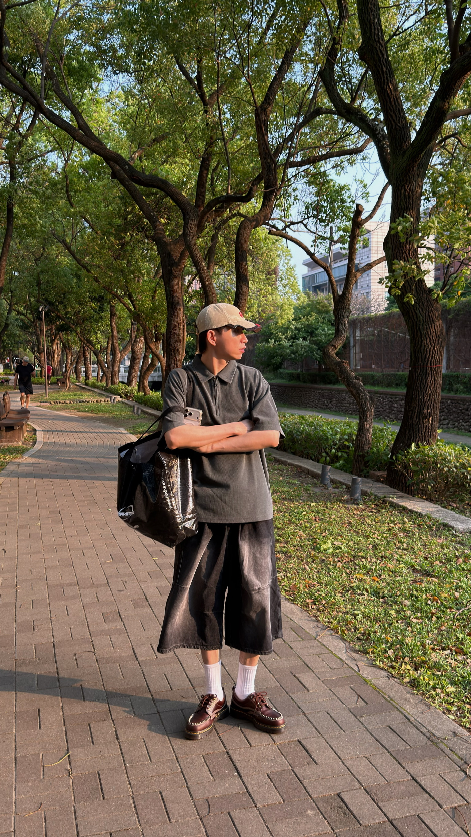 霧感刷色七分牛仔褲