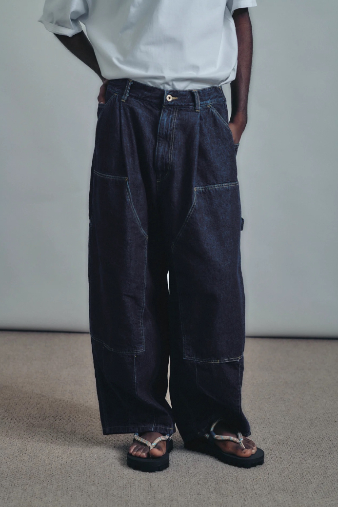 IS-NESS DOUBLE-KNEE BALLOON PAINTER PANTS