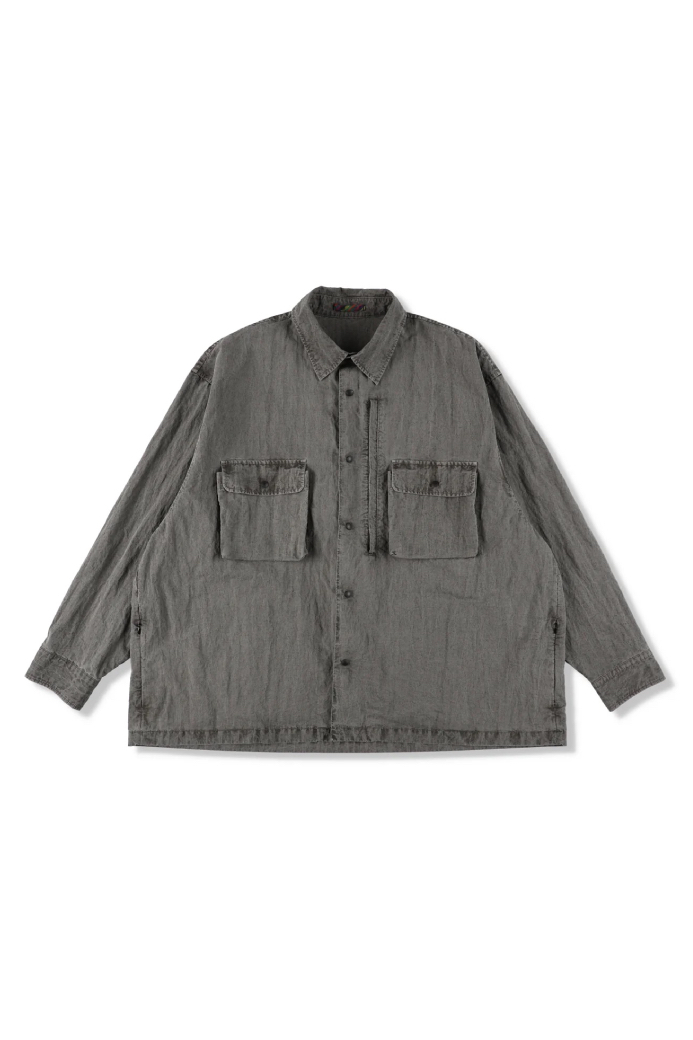 IS-NESS PIGMENT-DYED LONG-SLEEVE SHIRT (2COL)