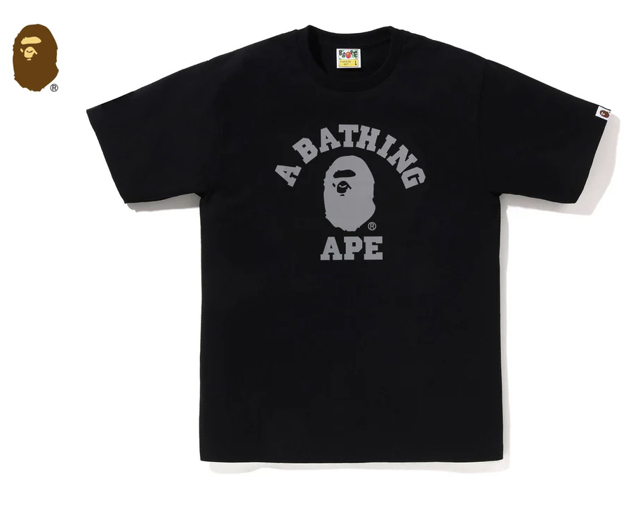 【BAPE男生】0411發售 REFLECTIVE ON COLLEGE TEE (夜光效果) ● 1M20-110-007
