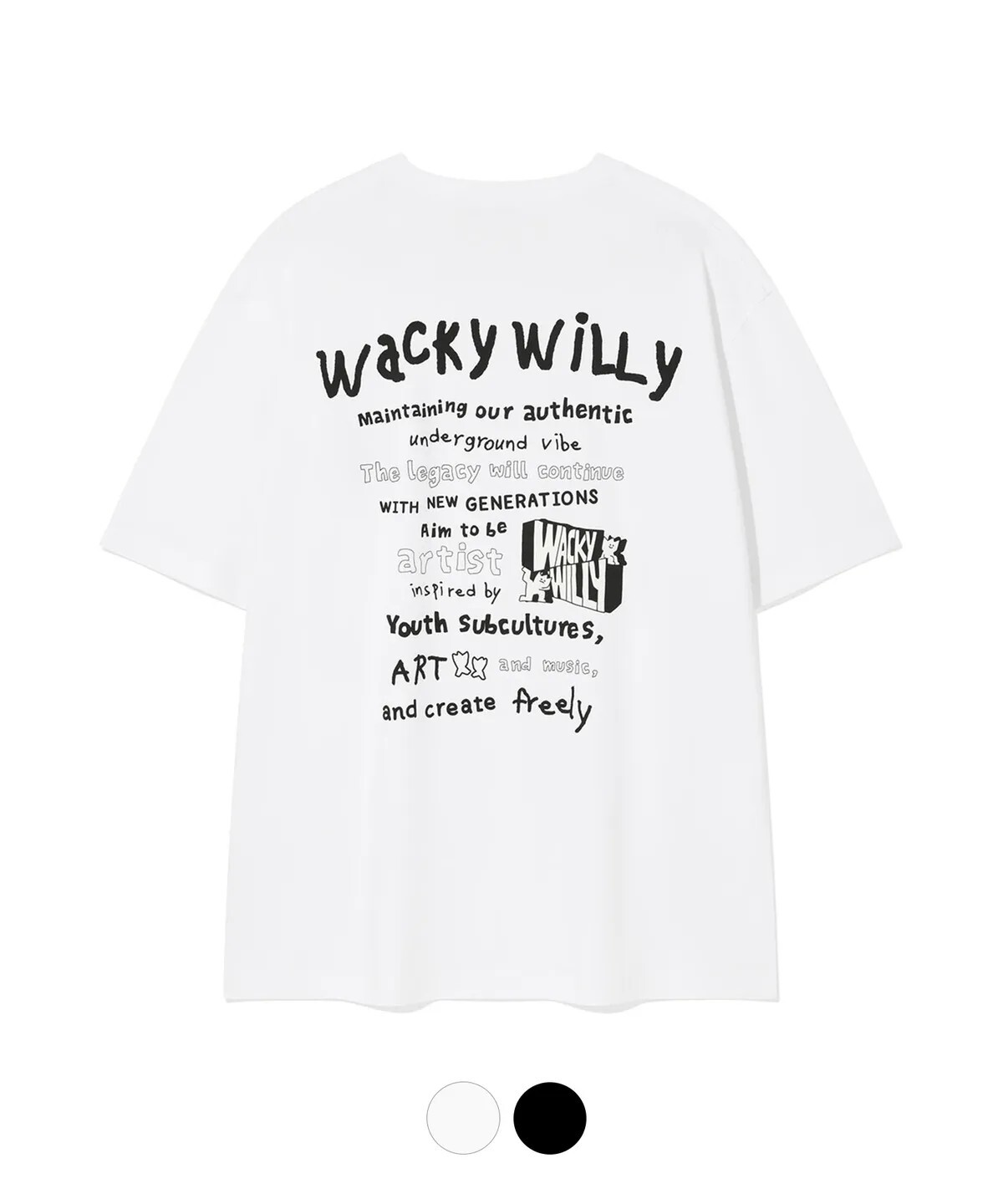 【OWN】Wacky Willy 短袖 上衣 春夏 純棉 休閒 短TEE 不分男女 黑色 白色