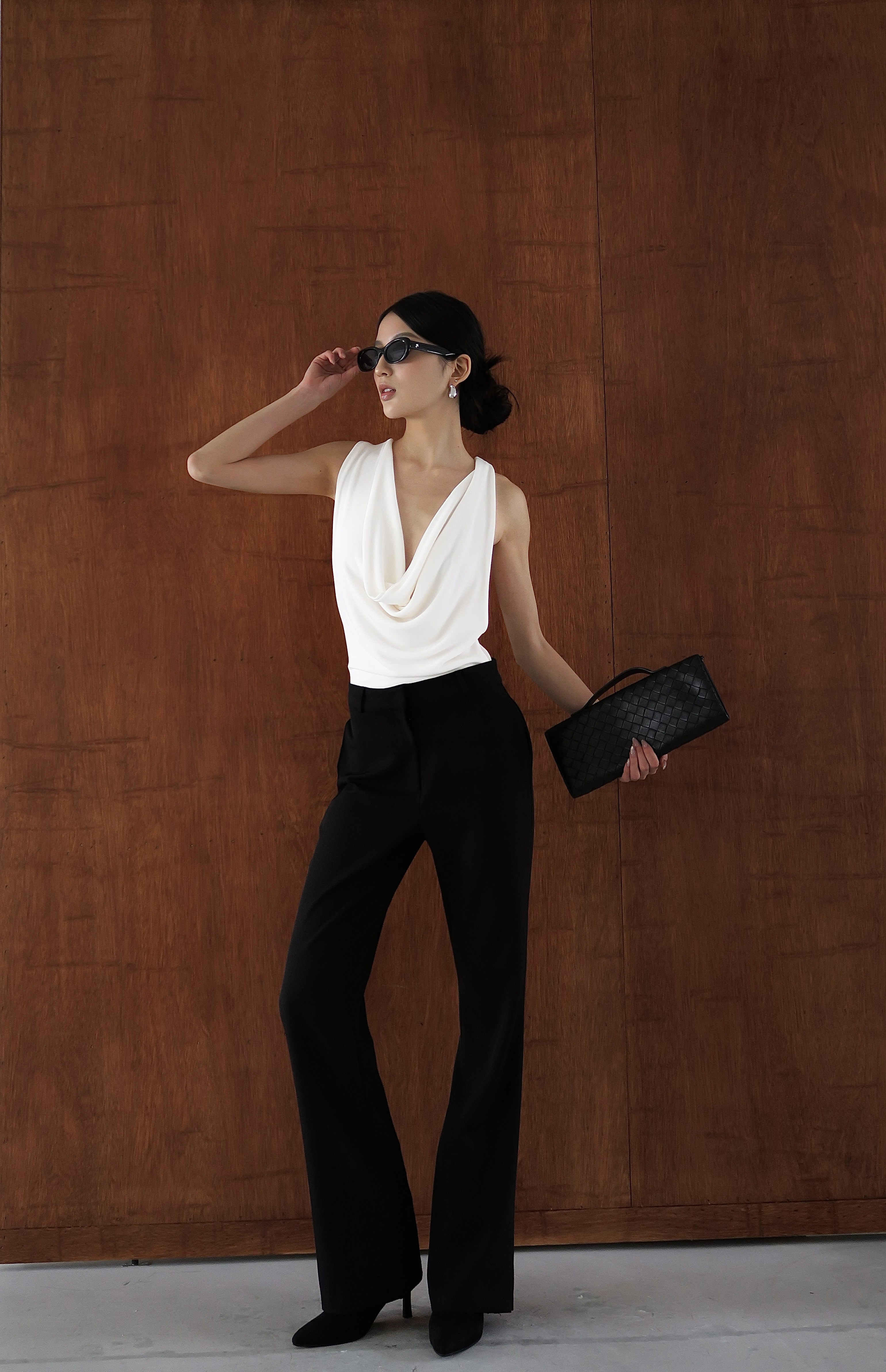 高腰微喇吧西褲