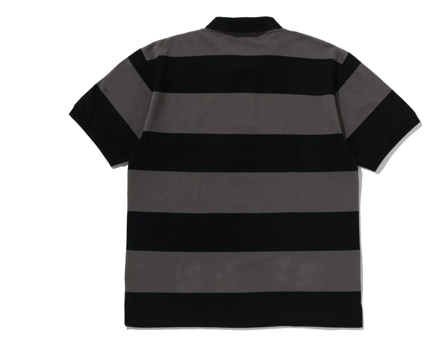 【BAPE男生】0411發售 寬版 MILO ONE POINT STRIPE RELAXED FIT POLO ● 2M30-112-001