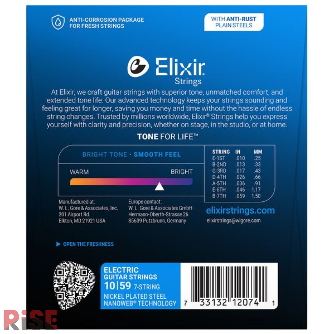 ELIXIR 10-59 七弦 電吉他弦 NANOWEB 奈米包覆塗層 12074