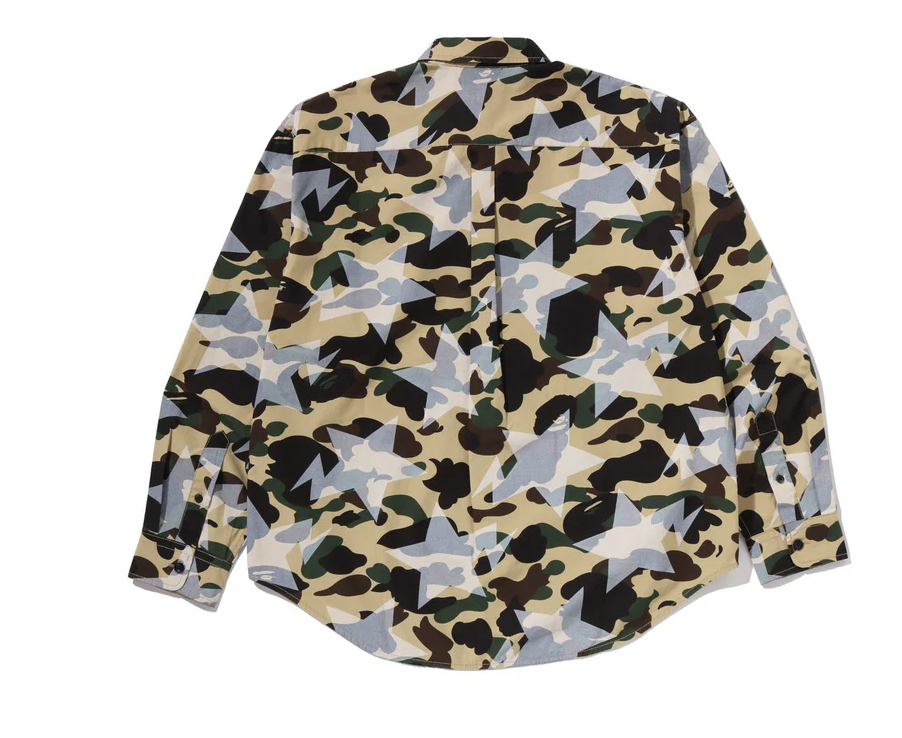【BAPE男生】0411發售 STA OVER PRINT 1ST CAMO POPLIN LS SHIRT ● 1M30-131-303