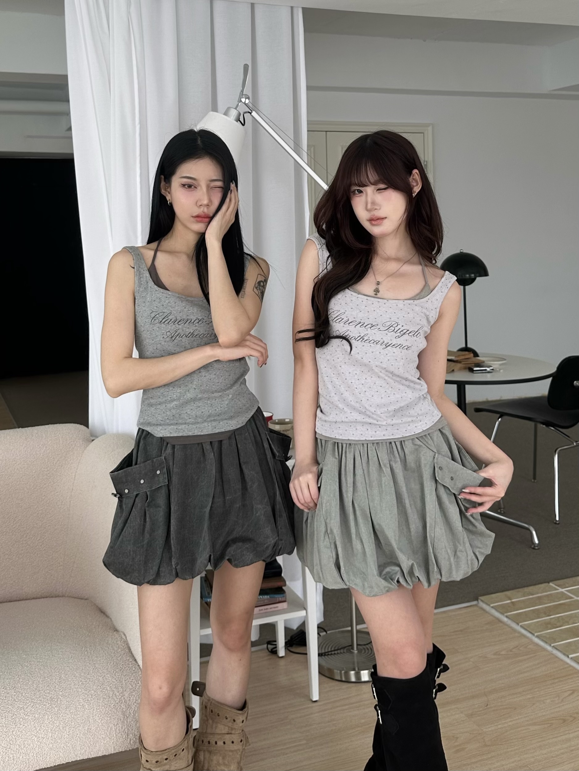 清甜字母疊穿綁脖背心