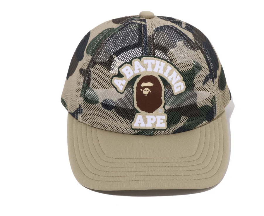 【BAPE配件】0411發售 1ST CAMO COLLEGE PATCHED MESH CAP  ●  1M30-180-010