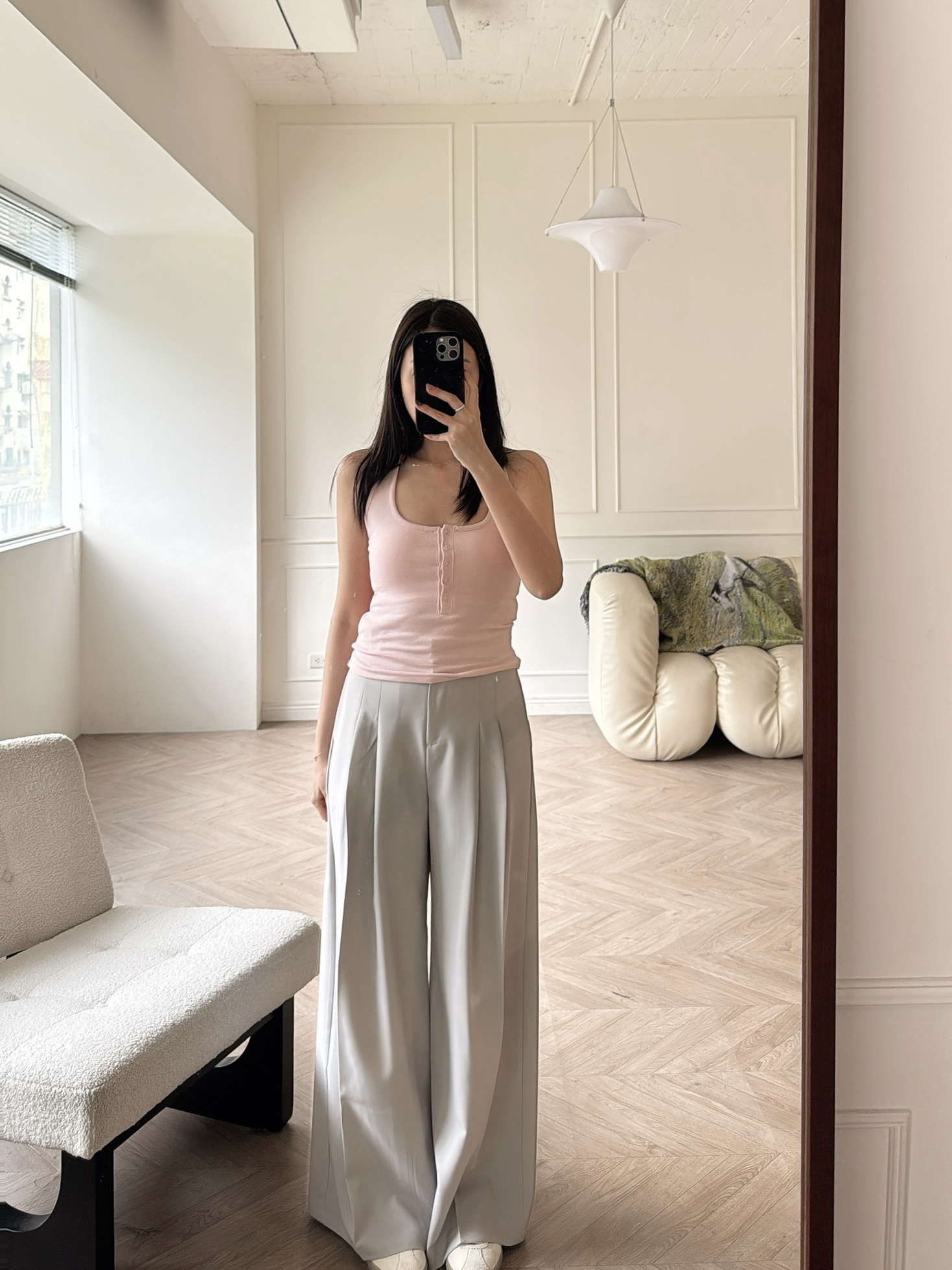 E15 夏天薄軟西裝長褲S/M（米白/淺灰/深灰）