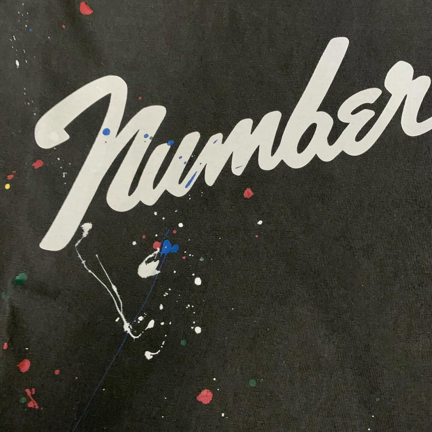 NUMBER NINE HAND PAINTED VINTAGE DYE GRAPHIC T-SHIRT - BLACK SIZE 3