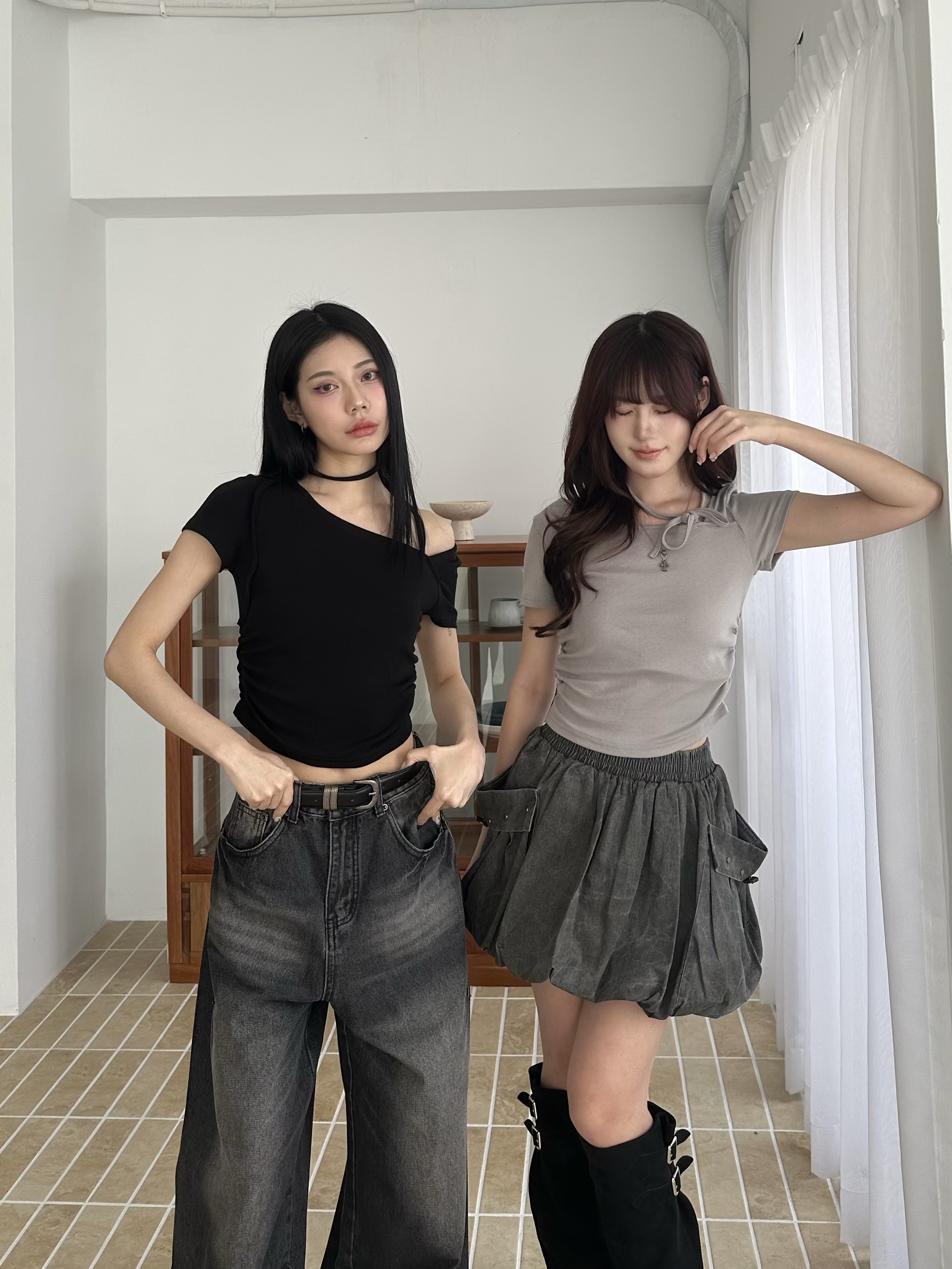 抓腰繞脖心機短袖上衣