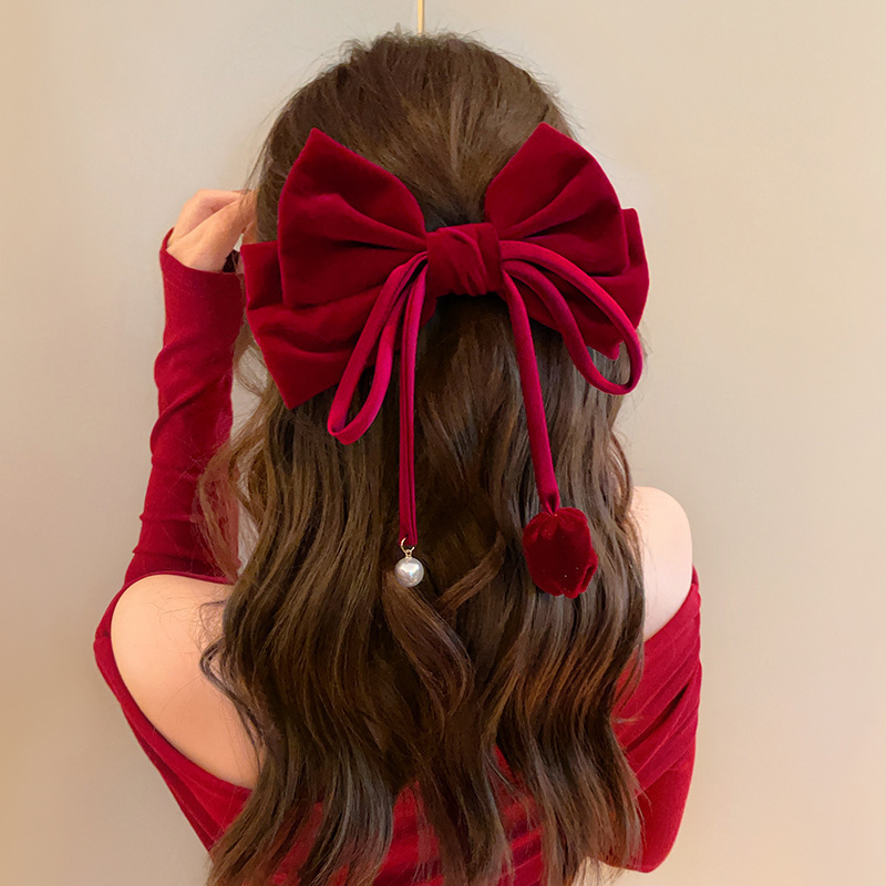 Elegant Plush Pendant Ribbon Bow