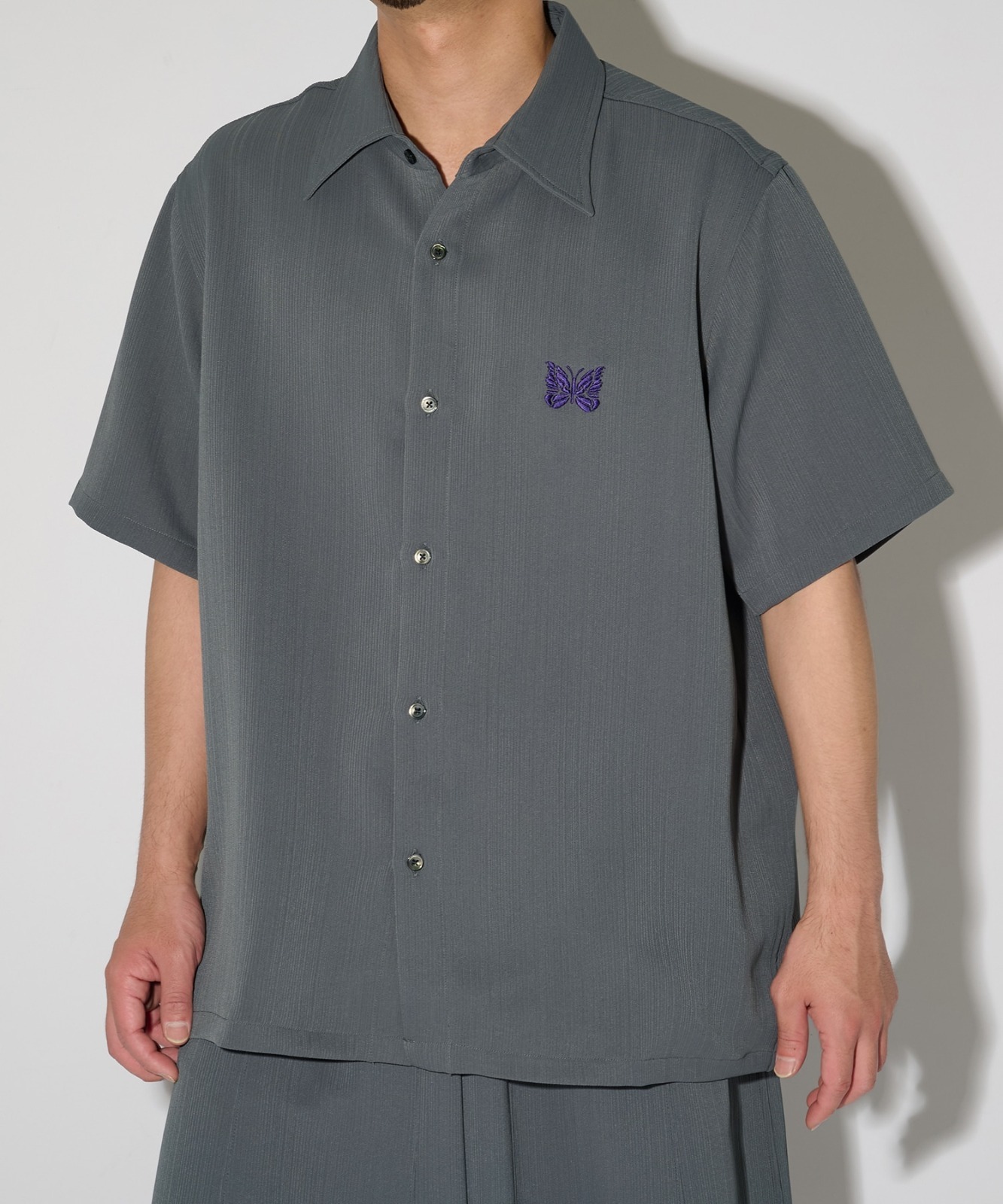 現貨|NEEDLES 別注 Papillon Emb. S/S Shirt - Art Pique Pleats