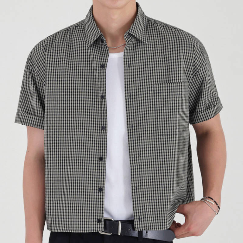 這件很好看，斯文敗類小香風格紋硬挺BOXY短袖襯衫