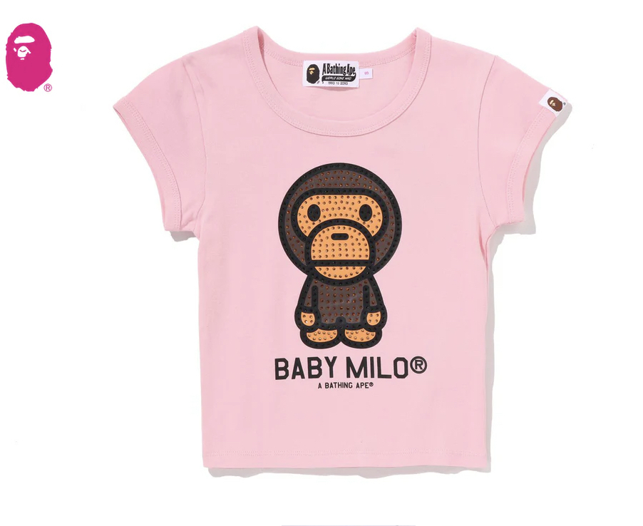 【BAPE女生】0411發售 BABY MILO CRYSTAL STONE CROPPED TEE ● 2M30-209-301