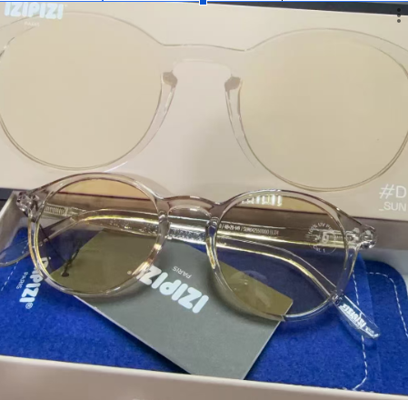 GE260410-P15-太陽眼鏡Sunglasses-圓形透茶色-3701210437606-#D-Paper note beige-Brown Lenses