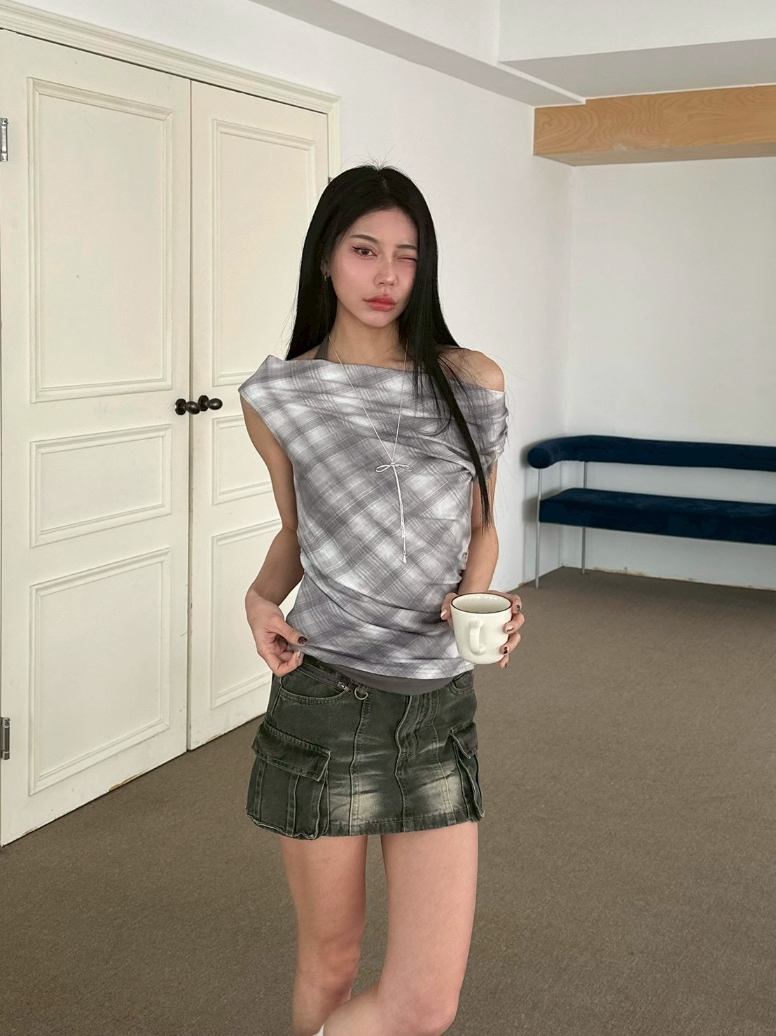 一眼淪陷刷色牛仔裙