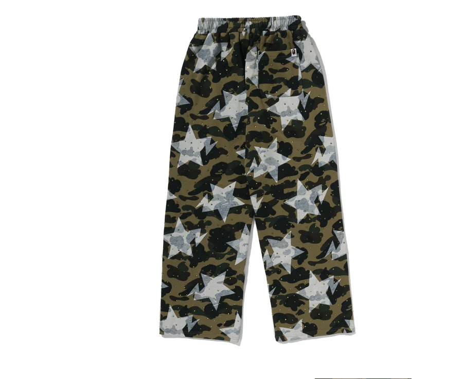 【BAPE女生】0411發售 STA OVER PRINT 1ST CAMO CRYSTAL STONE SWEAT PANTS ● 1M30-252-304