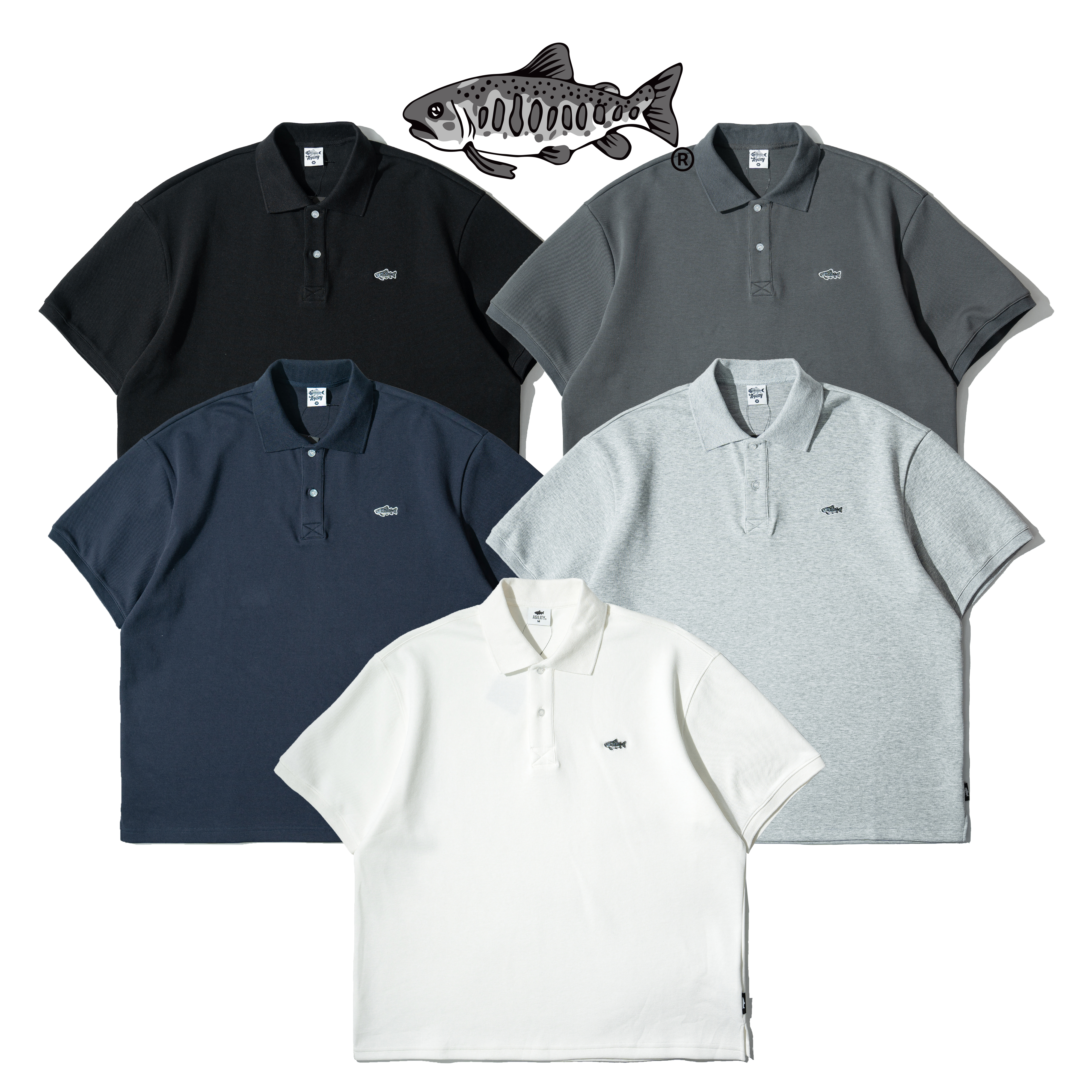 AGILITY Embroidery Polo Shirts 鮭魚刺繡 短袖 Polo衫 [AGB-1]