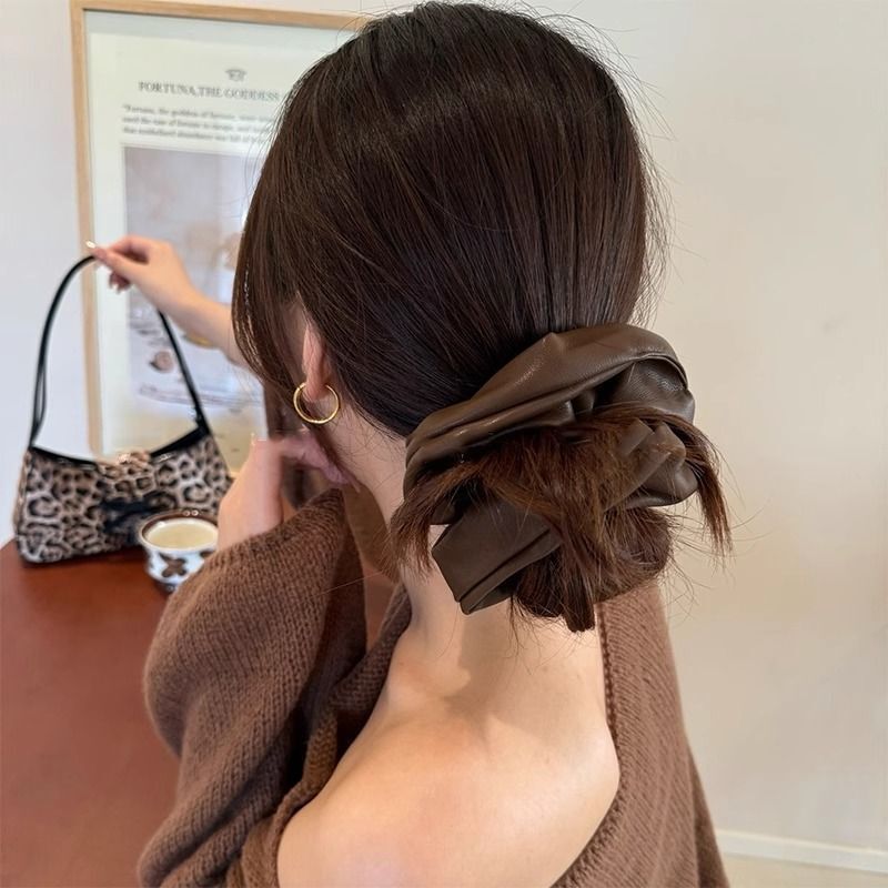 [2 FOR RM10] French Vintage PU Leather Scrunchies