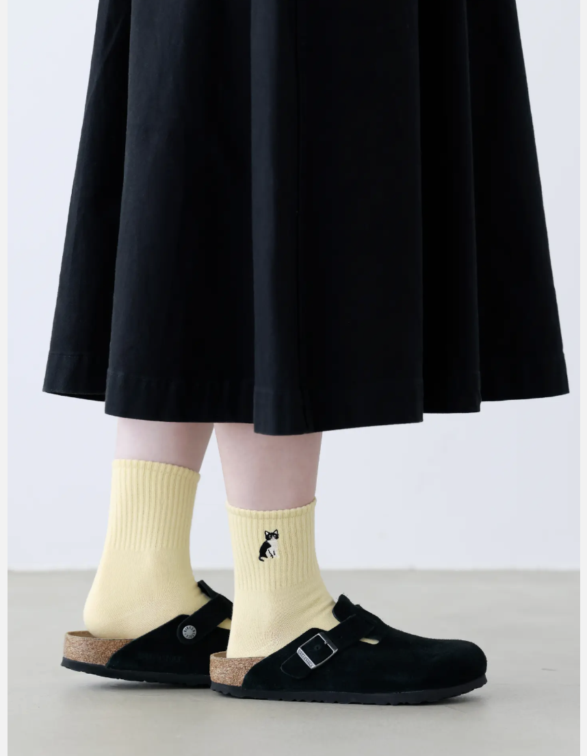 [連線優惠]靴下屋 貓咪刺繡羅紋短襪