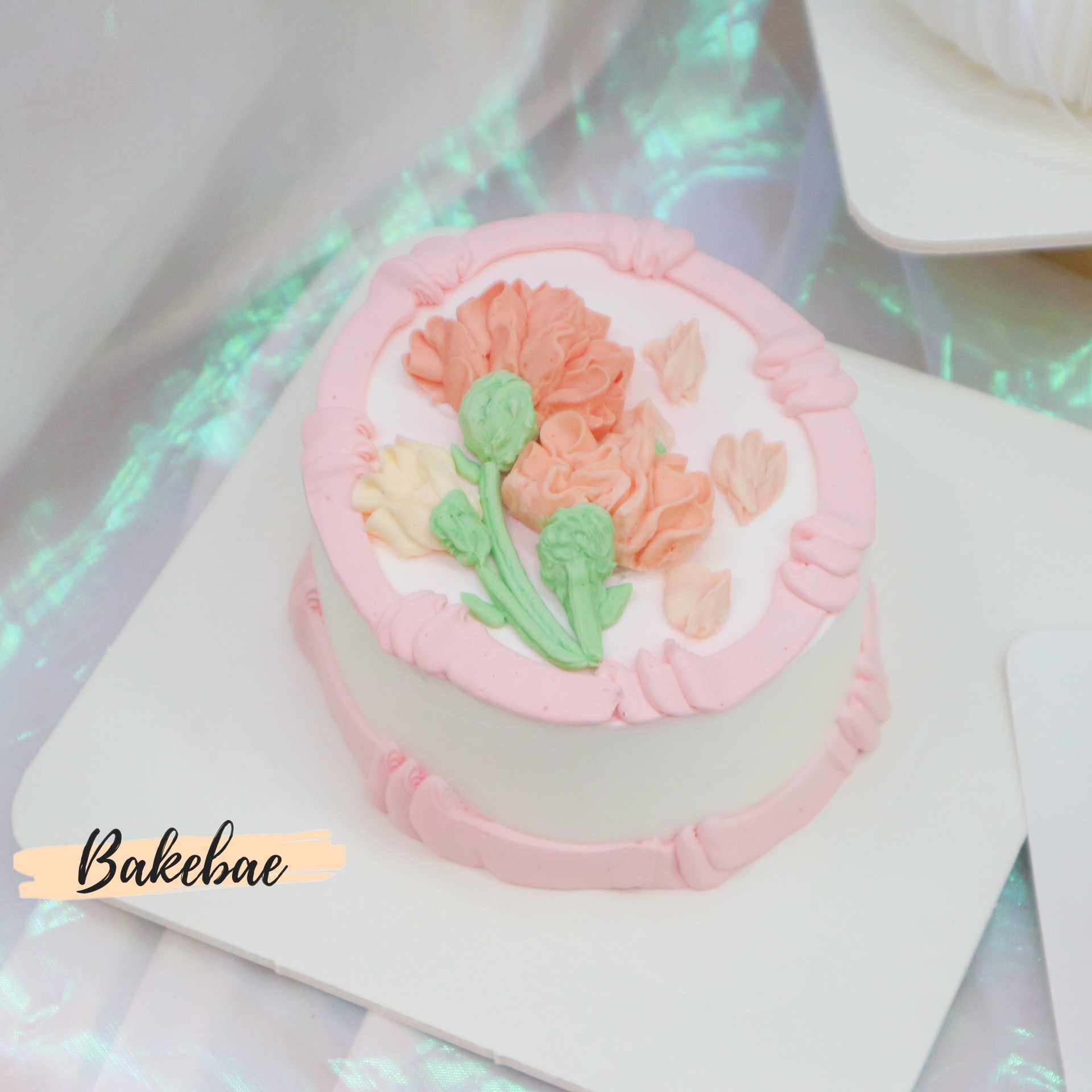 5“ 復古花花蛋糕