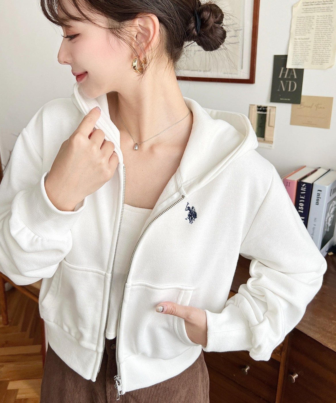 U.S. POLO ASSN. 日本限定 小Logo 刺繡 連帽外套 薄款 短版 修身 外套 4色