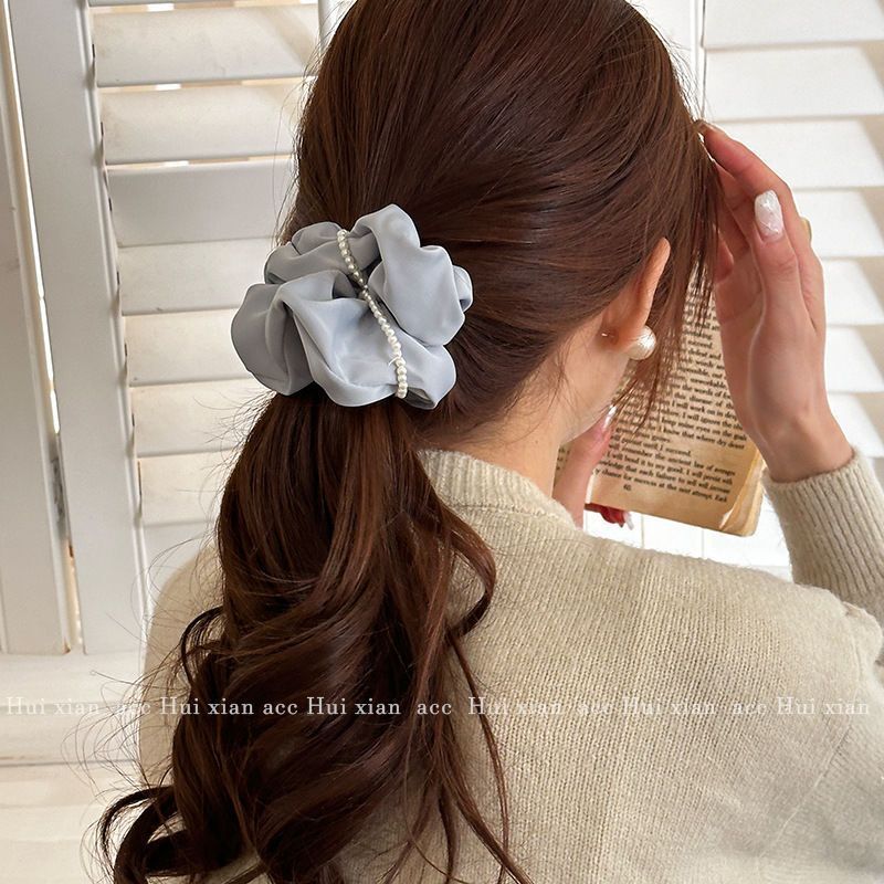 [2 FOR RM10] Korean Pearl Wrap Satin Scrunchies