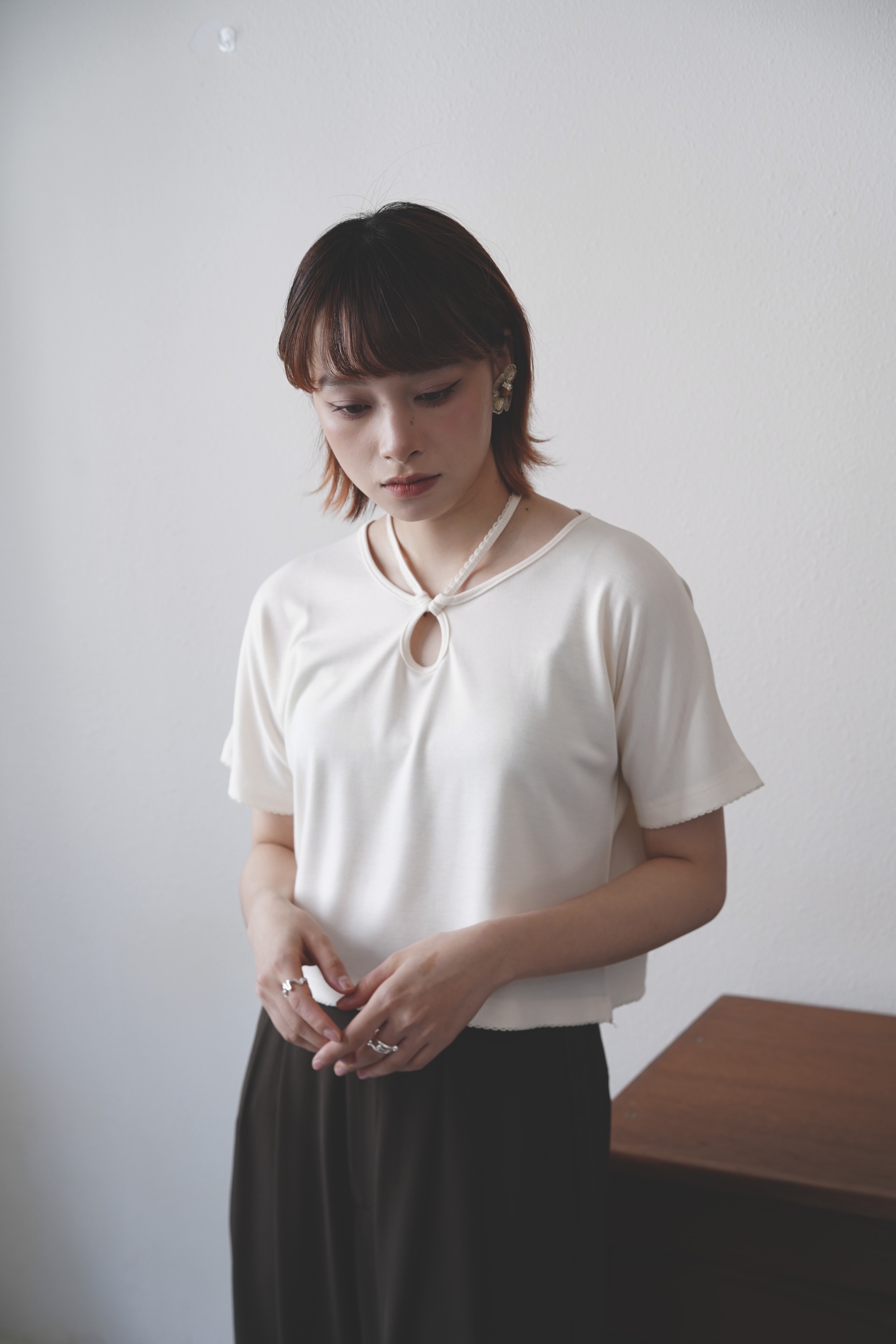 小花邊～縷空繫帶上衣-BL62989