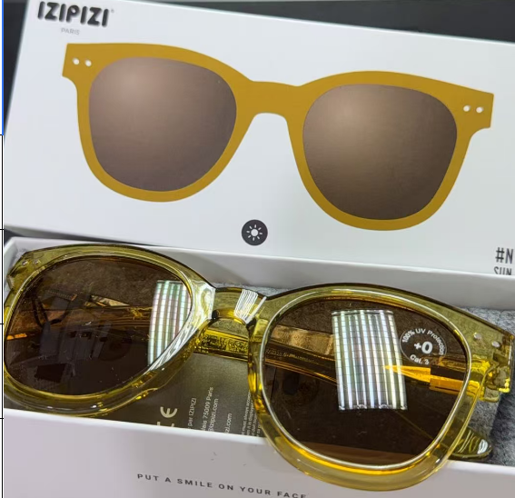 GE260410-P1-太陽眼鏡Sunglasses-大方框透黃-3701210432939-#N-Golden green-Brown Lenses