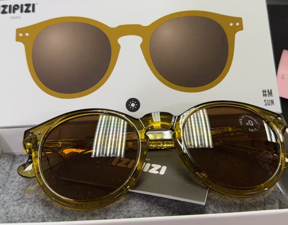 GE260410-P3-太陽眼鏡Sunglasses-大圓框透咖色-3701210432922-#M-Golden green-Brown Lenses