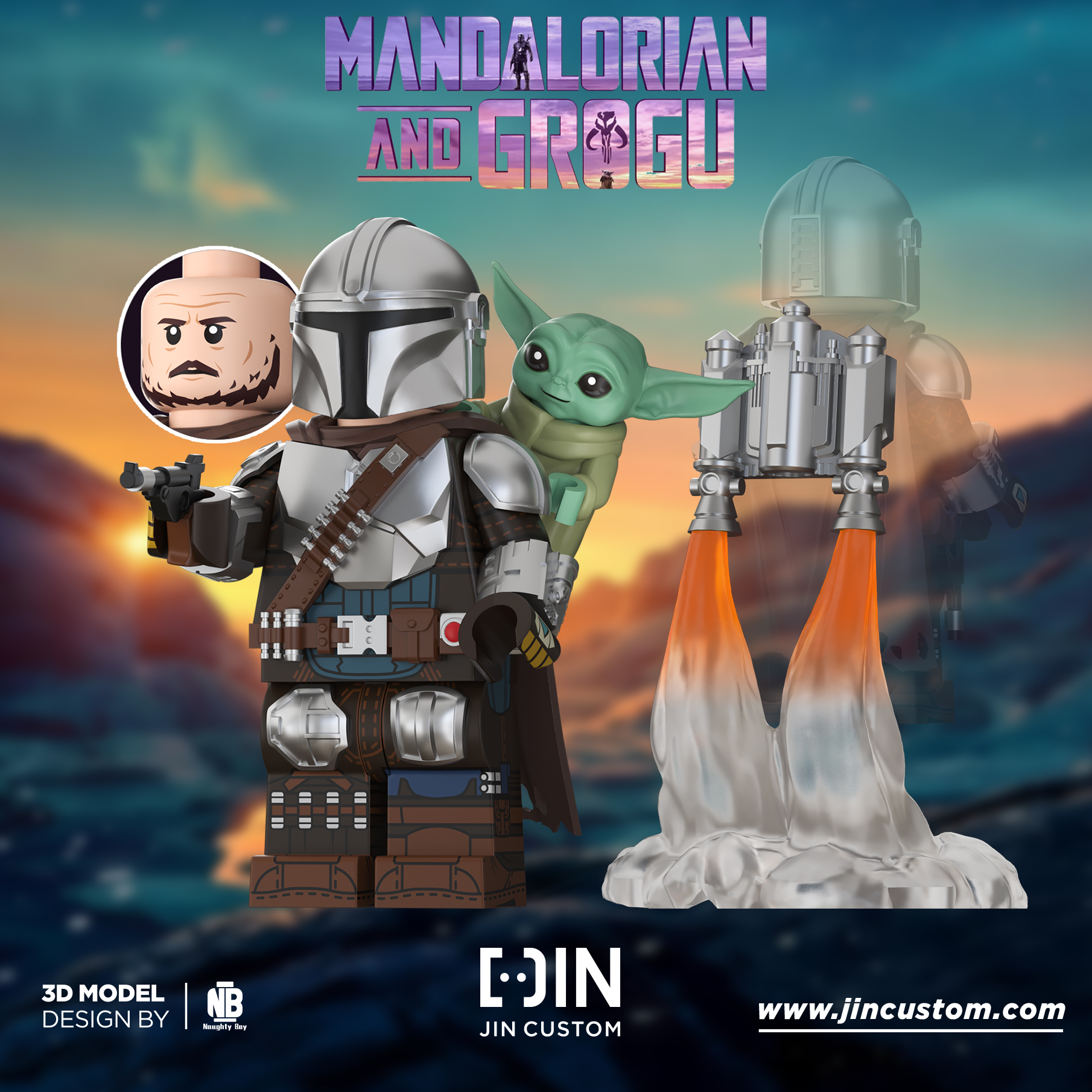 [Jin Custom][Preorder] Mandalorian & Grogu [PADprinted]