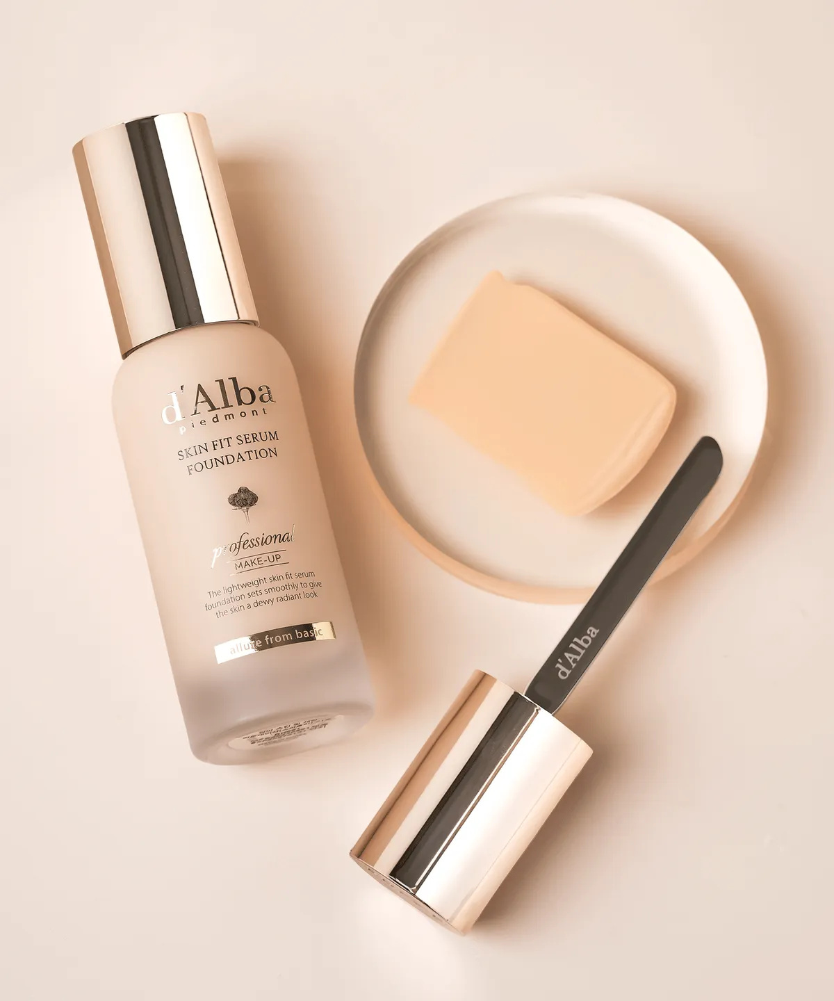 D'ALBA 密集水光修復精華粉底液 (附專業粉底刮棒) 40ml【3款色號】