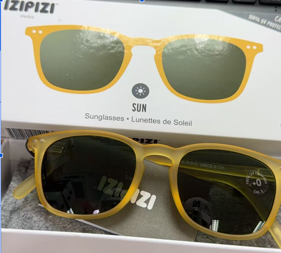 GE260410-P24-太陽眼鏡Sunglasses-方形透黃-3701210411415-#E(+0)-Yellow honey-Green Lenses