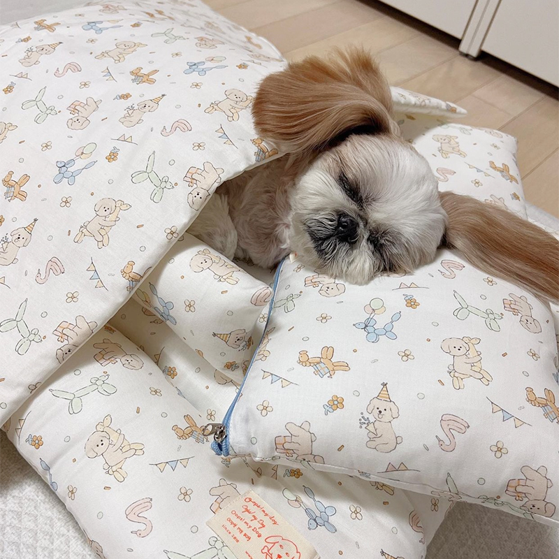 OOPS!｜外出休息墊 -  小狗氣球派對（白色）