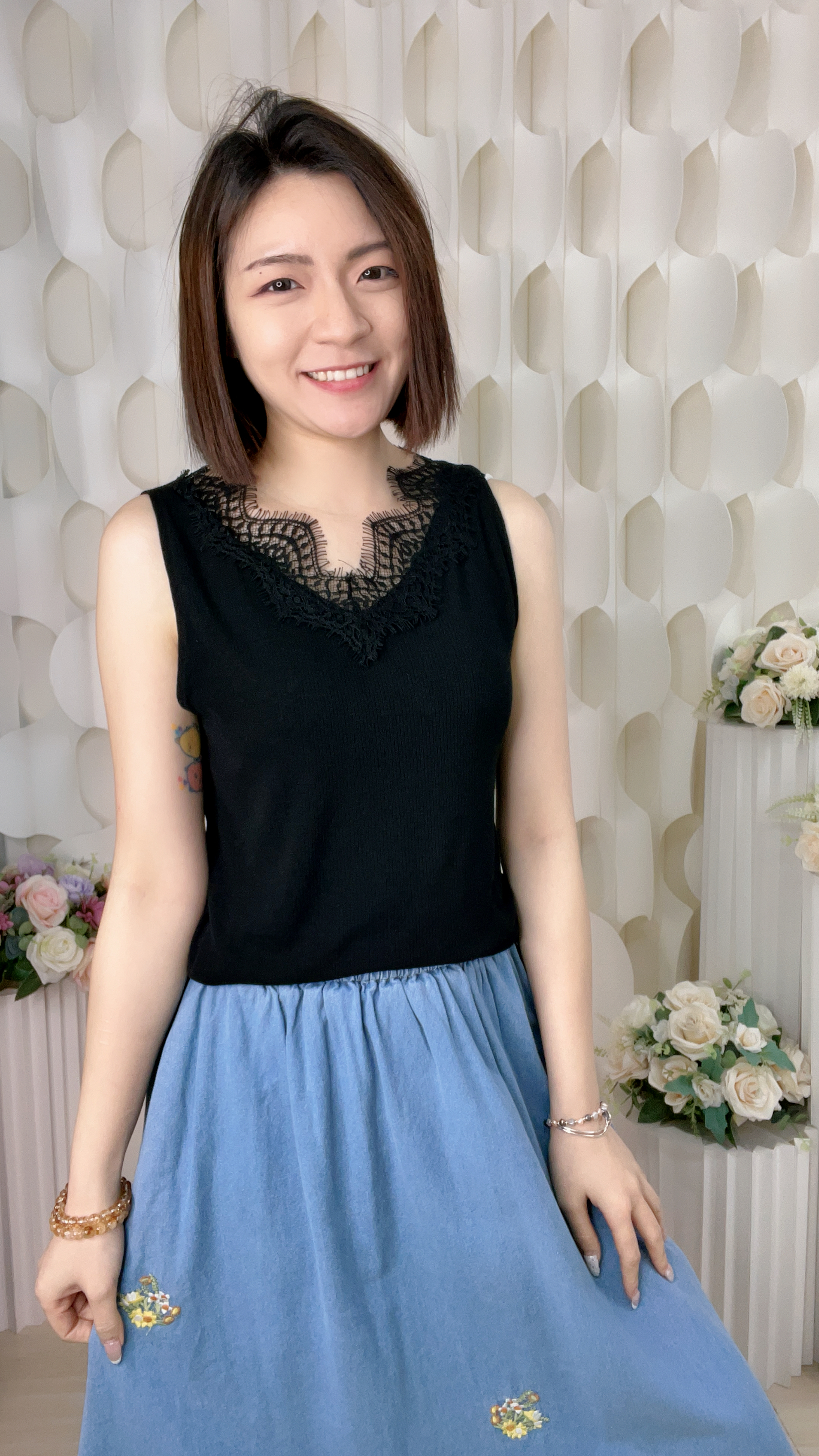 軟LACE棉質背心(胸32-48 腰32-44 長22吋)333 #1004clo