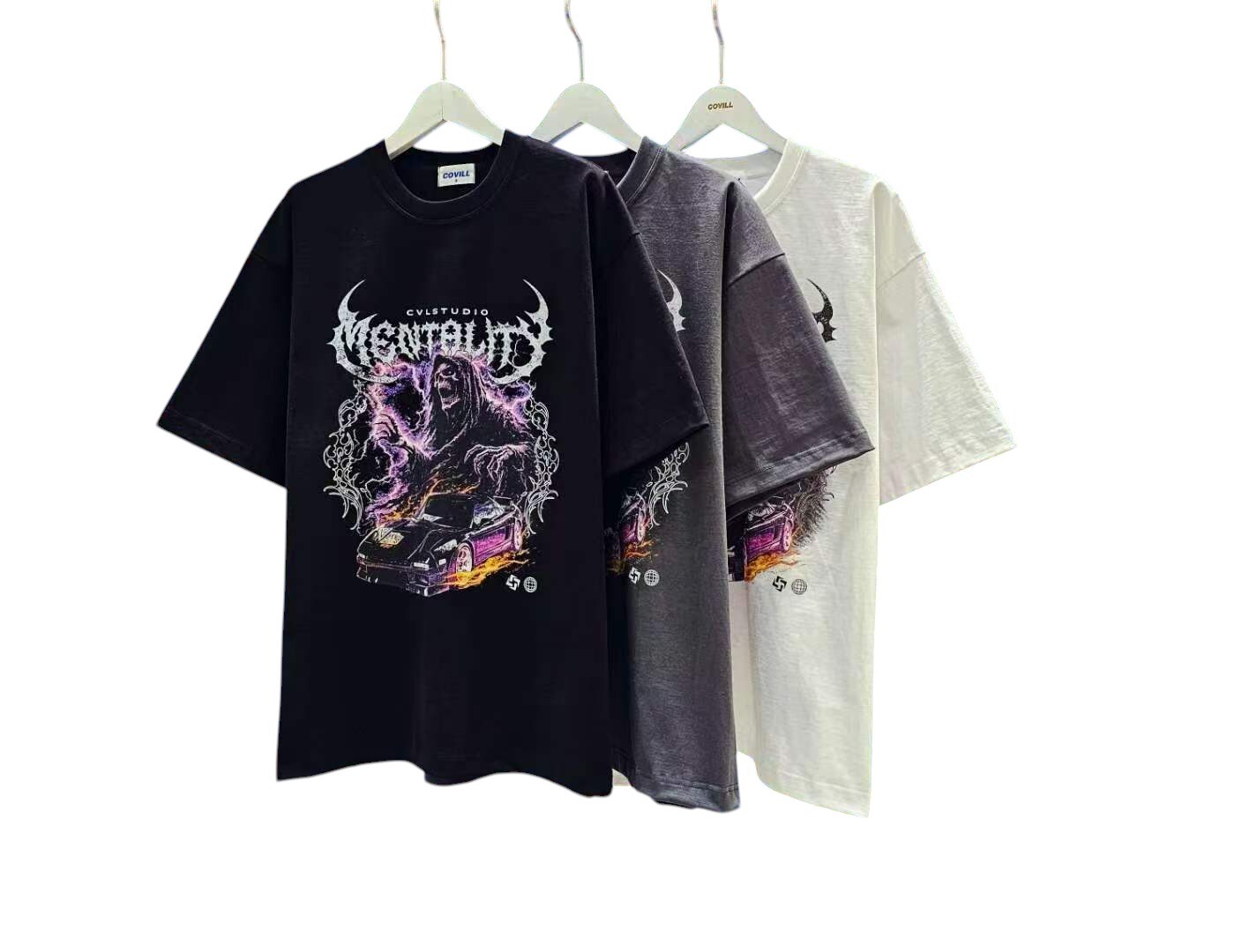 《K》地獄使者寬版重磅短T