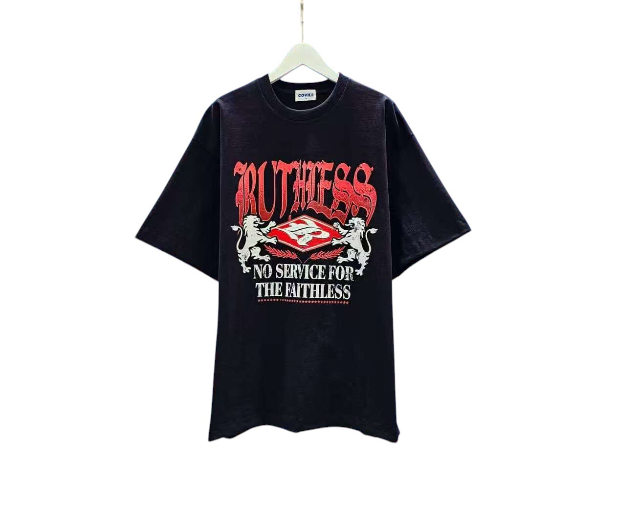 《K》Ruthless雙獅寬版重磅短 T