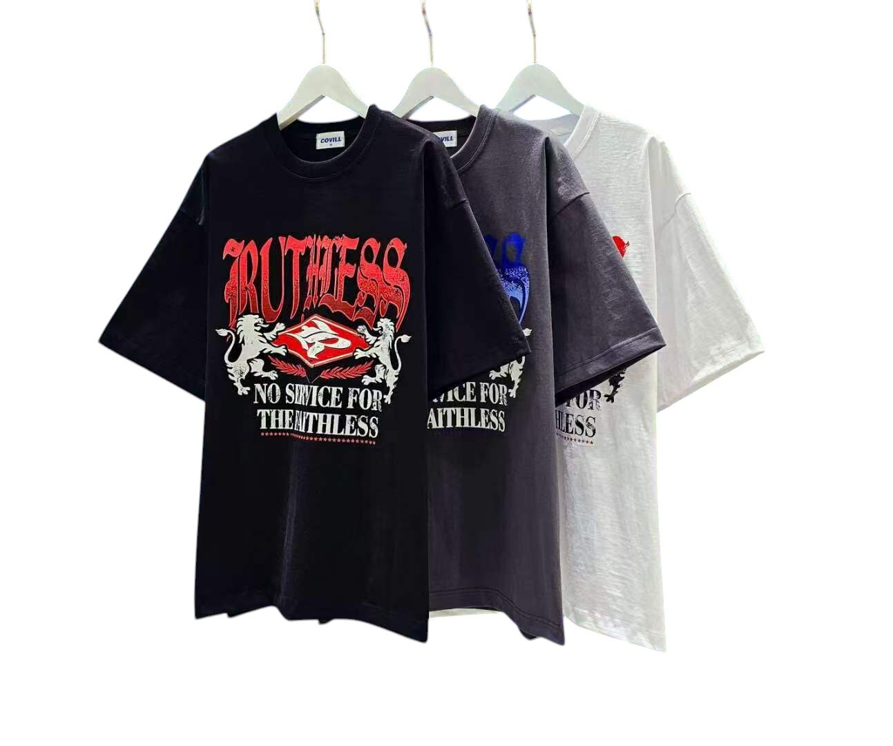 《K》Ruthless雙獅寬版重磅短 T