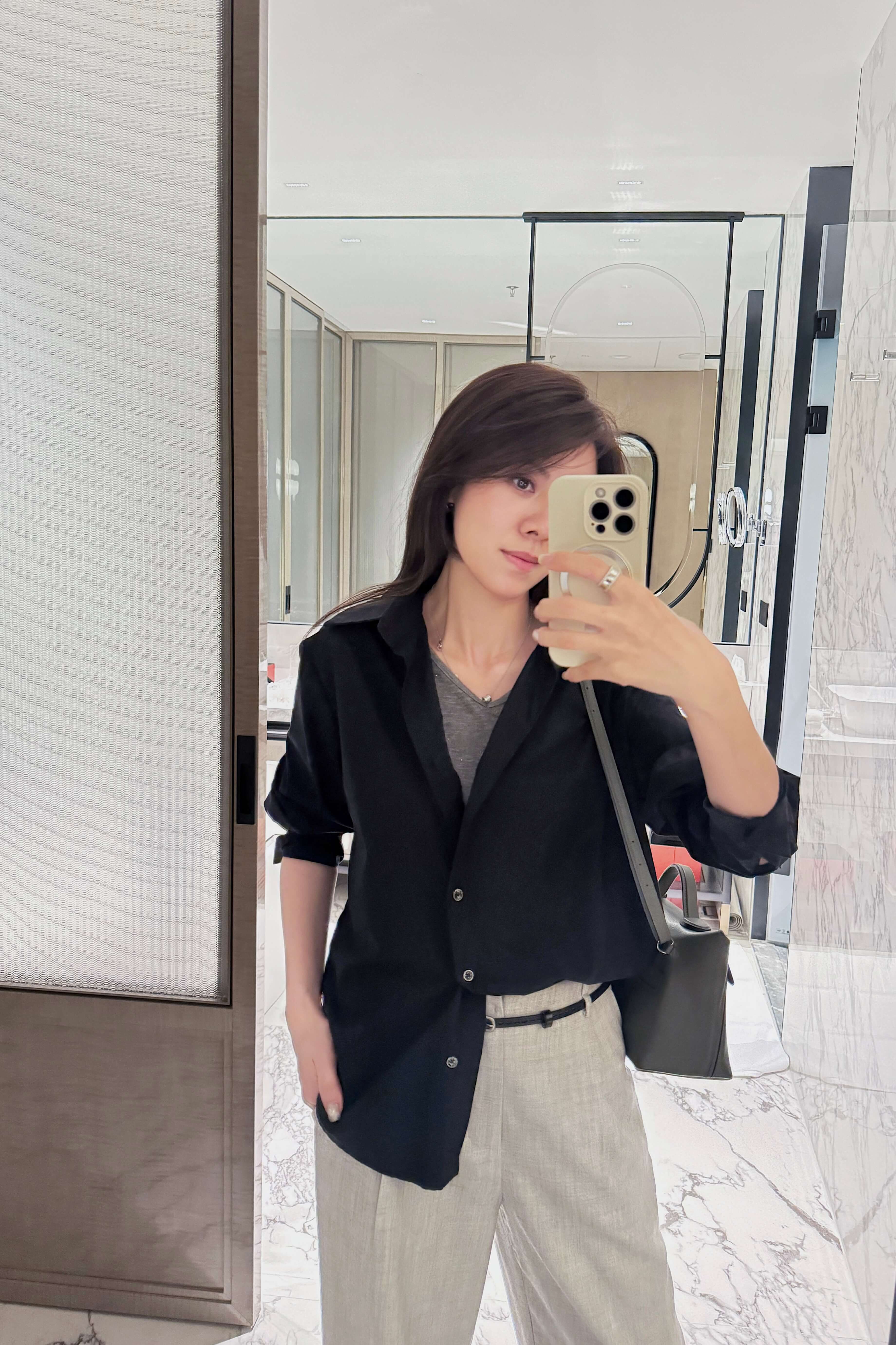 Asymmetric Button-Up Cotton-Poplin Shirt_SH243L16