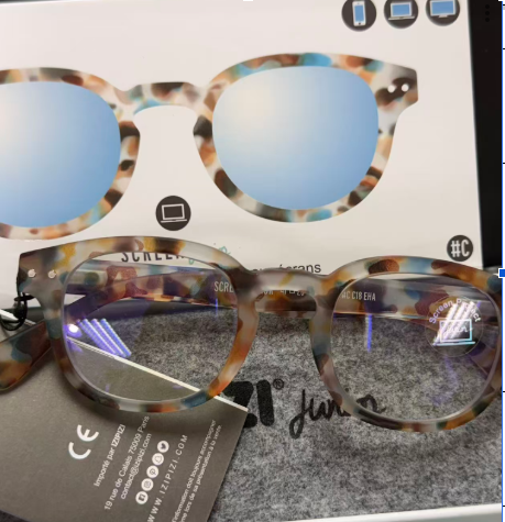 GE260410-P58-藍光眼鏡-方形粗框玳瑁色-兒童款-3760247690187-J