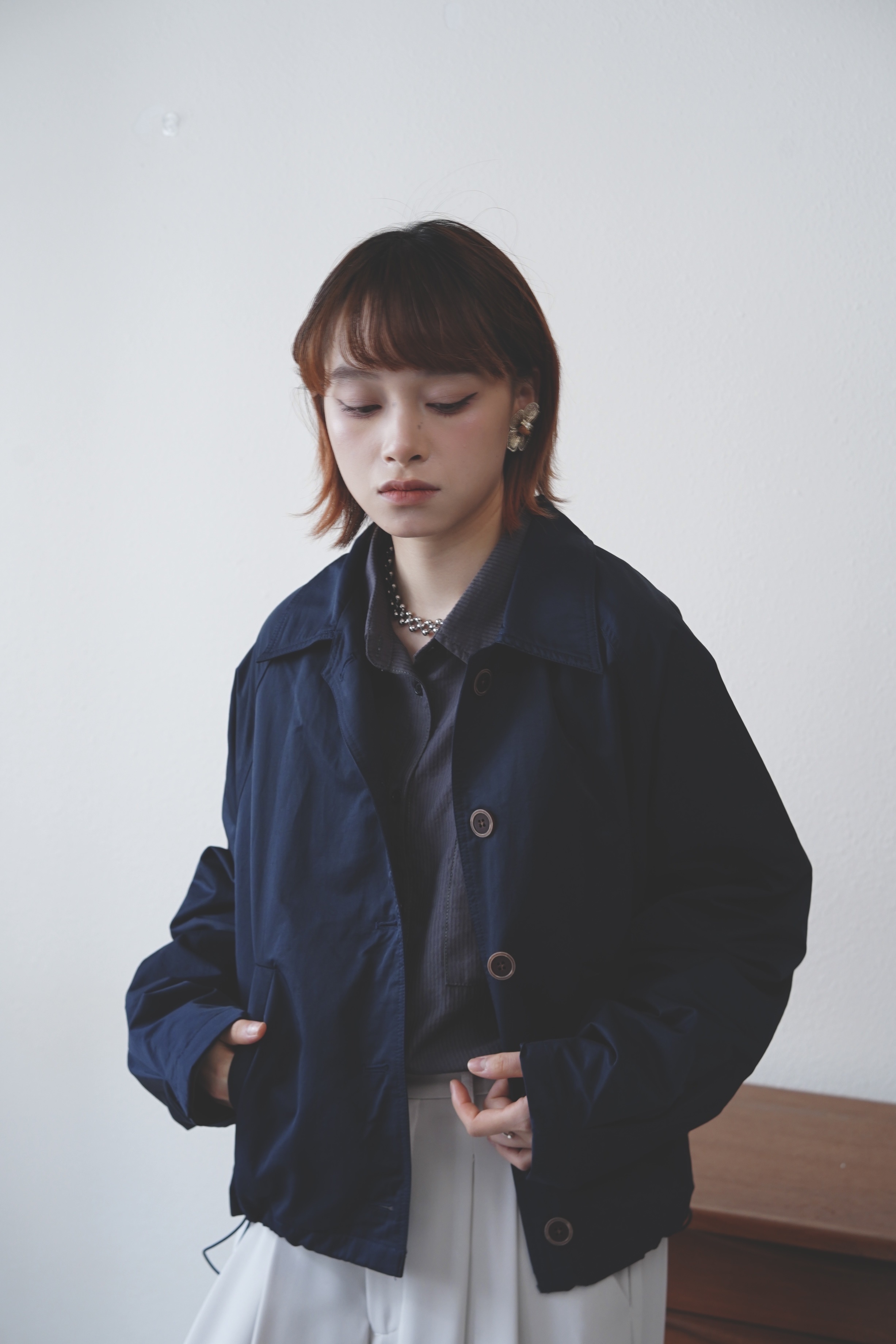 Old money style 牛角袖風褸 - JK61976