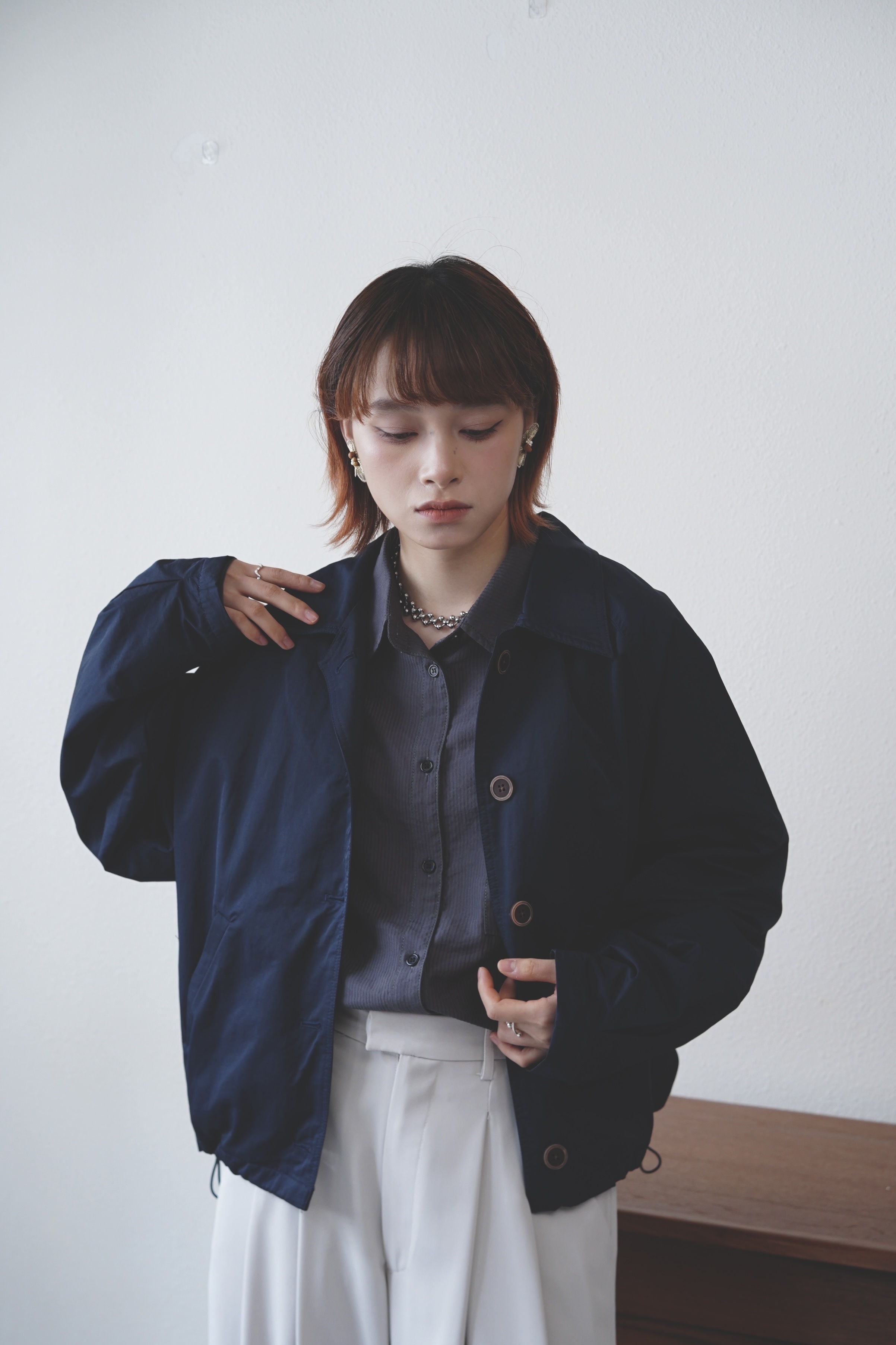 Old money style 牛角袖風褸 - JK61976