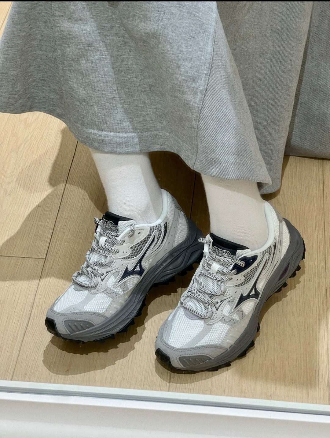 MIZUNO RACER ADV 山系 灰白慢跑 機能跑鞋