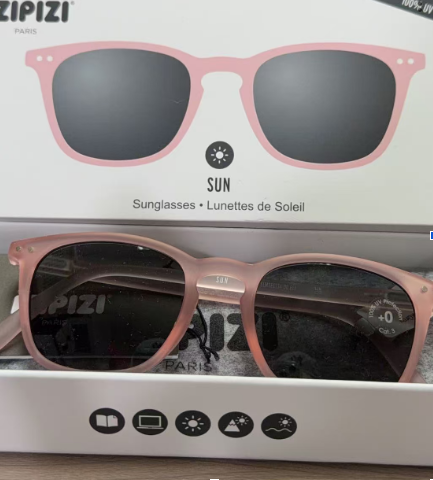 GE260410-P10-太陽眼鏡Sunglasses-方形透粉-3701210411460-#E(+0)-Pink-Grey Lenses