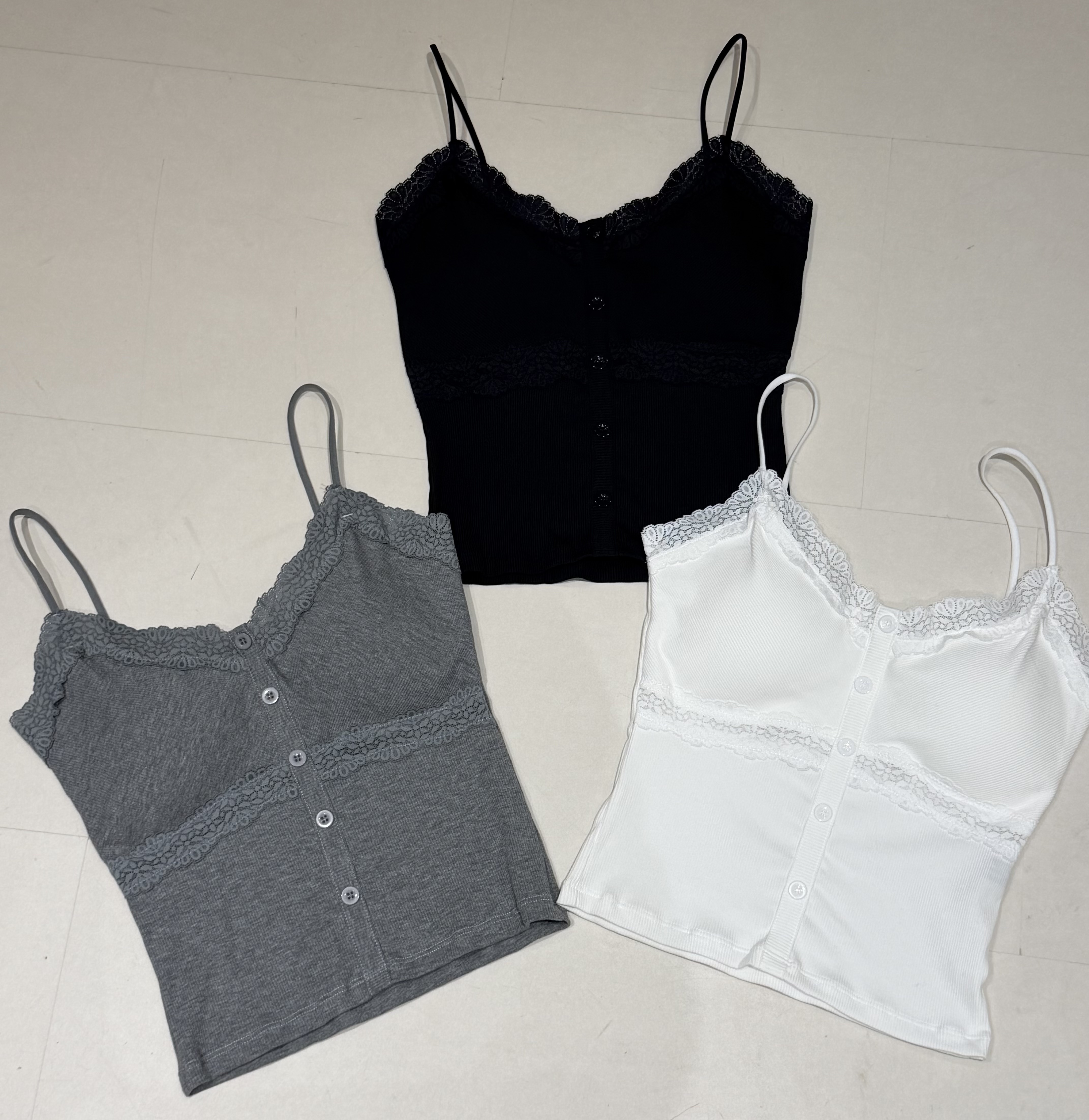 鈕扣款Lace Bra top