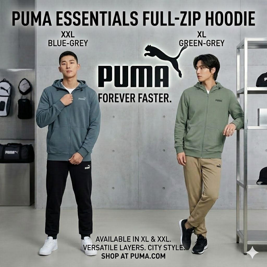 【現貨】H041052 PUMA 全拉鍊連帽衛衣