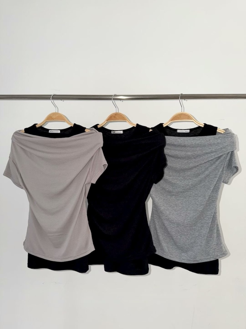ruched draped faux layered waist top
